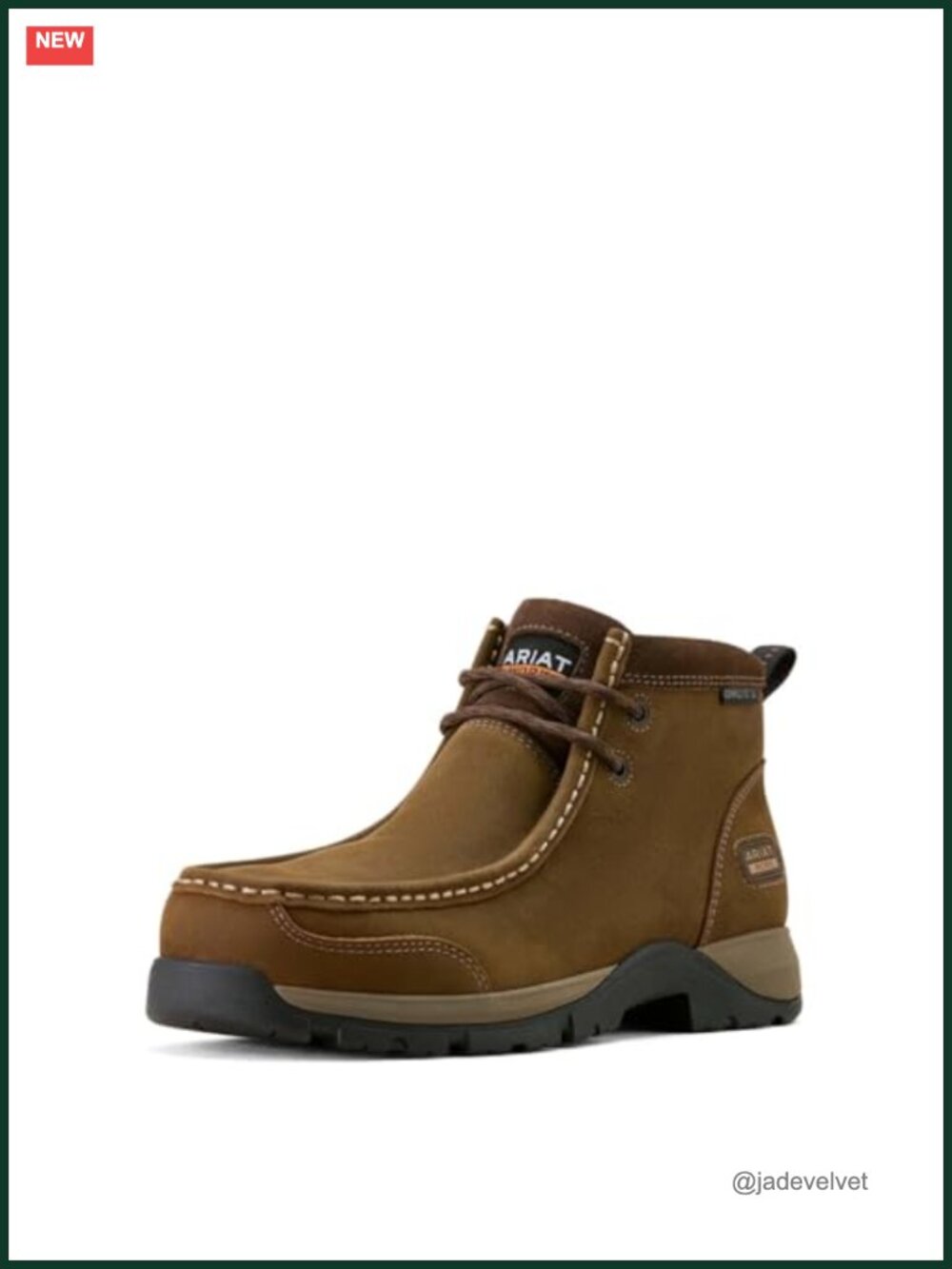 Composite Toe Moc Toe Work Boots - Slip Resistant Lace Up